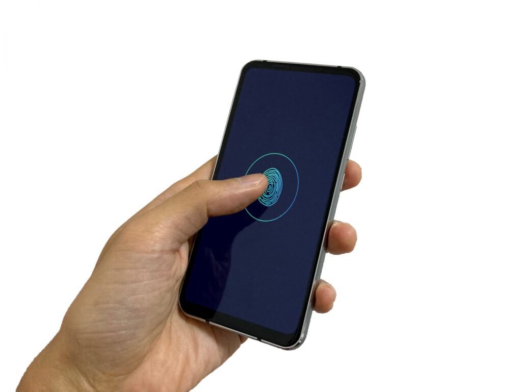 スマホの画面で指紋認証