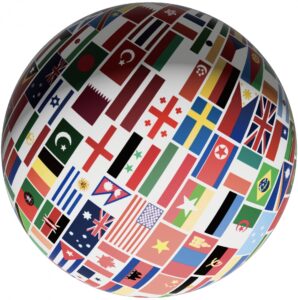 国旗の地球儀