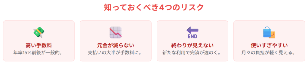 リボ払い：知っておくべき４つのリスク