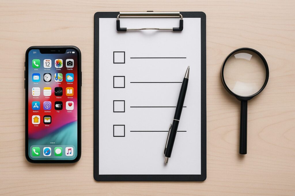 iPhoneとチェックシート