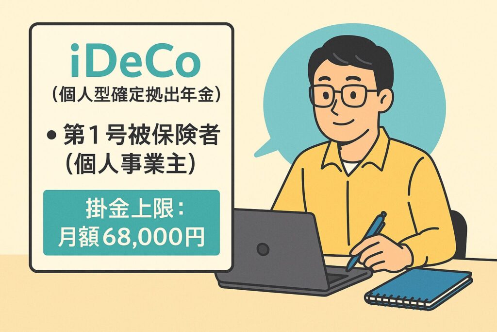 個人事業主がパソコンで掛け金上限額を調査中